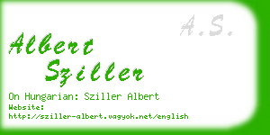 albert sziller business card